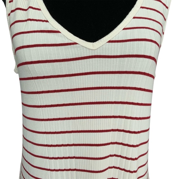 Banana Republic Semi-fitted Ribbed Knit Jersey V-Neck Tank Dress Cream R… - Picture 7 of 11